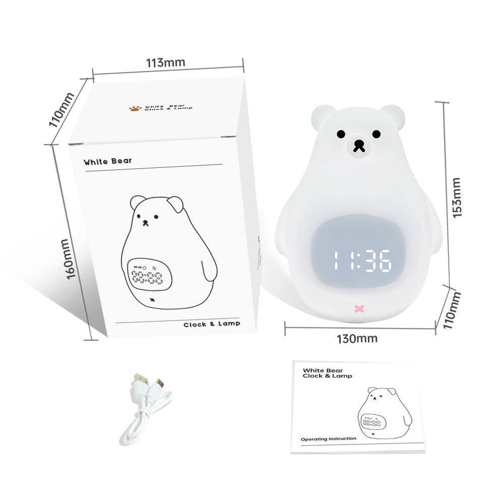 Big White Bear With Sleeping Timer Silicone Night Light