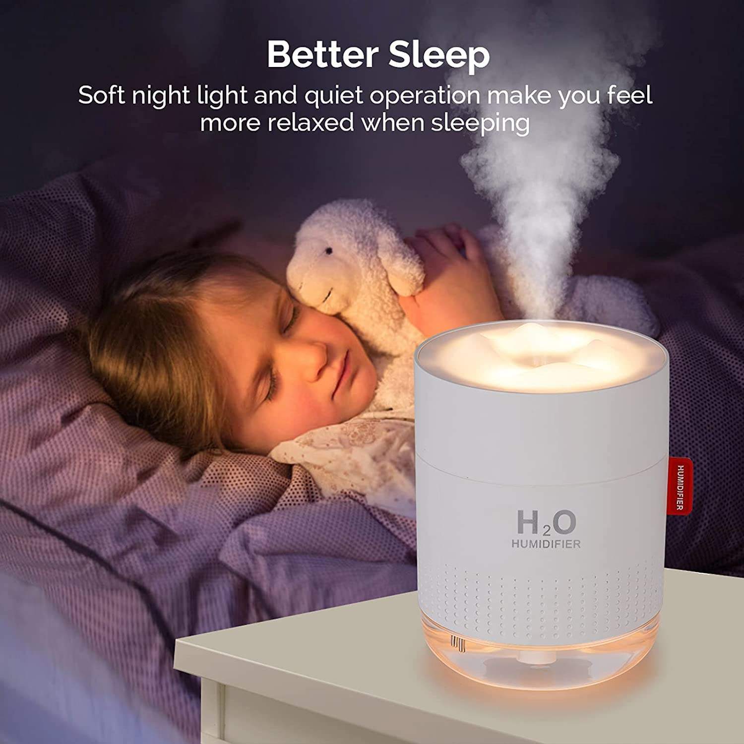 Snow Mountain Humidifier Mini Portable 500m Cool Mist Desktop Personal Air Ultrasonic Diffuser With Romantic Night Lamp