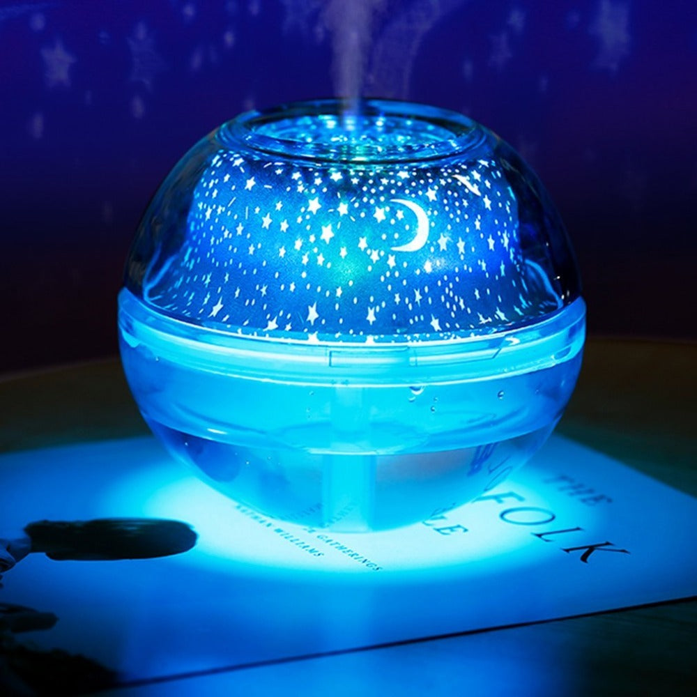 Essential Oil Diffuser LED Projector Light Crystal Night Lamp