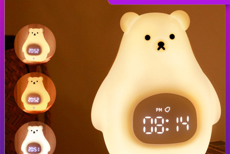 Big White Bear With Sleeping Timer Silicone Night Light